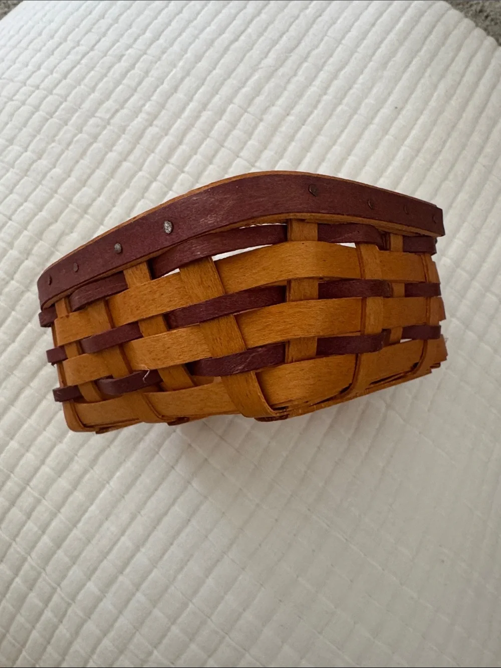 Longaberger 2000 Heart Basket Red Sweetheart Weave Handwoven Signed Basket Only